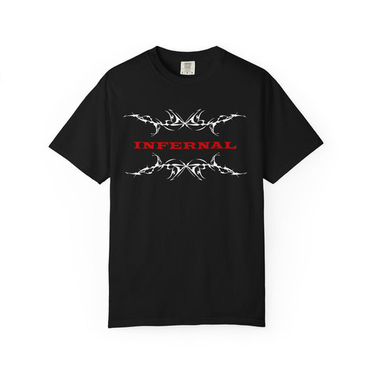 Infernal Unisex Garment-Dyed T-shirt - Edgy Graphic Tee for Bold Individuals