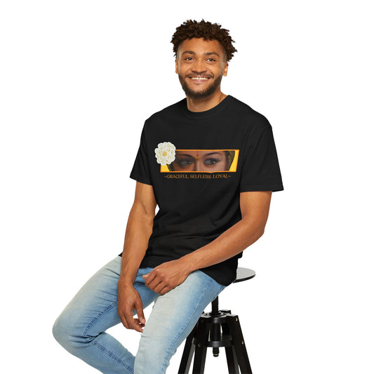 Graceful Selfless Loyal Unisex Garment-Dyed T-Shirt - Floral Art Design