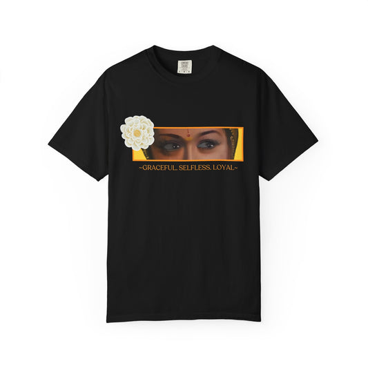 Graceful Selfless Loyal Unisex Garment-Dyed T-Shirt - Floral Art Design